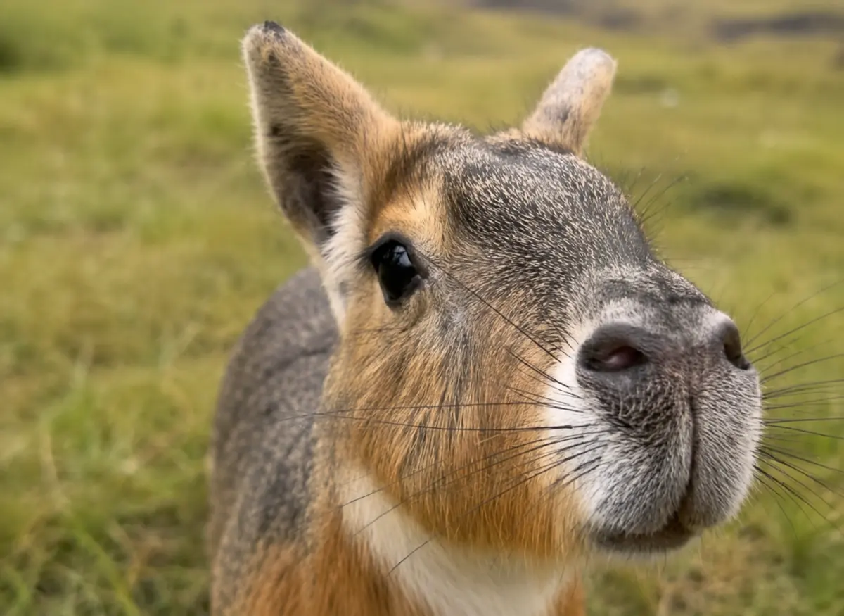 草地でこちらを見る草食動物